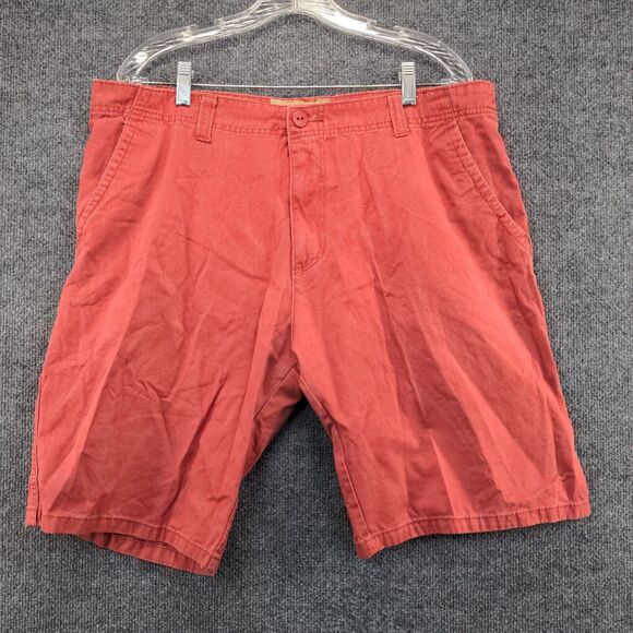 Iron Co Mens Chino Shorts Red Size 36 Slash Pockets Belt Loops - Picture 2 of 10